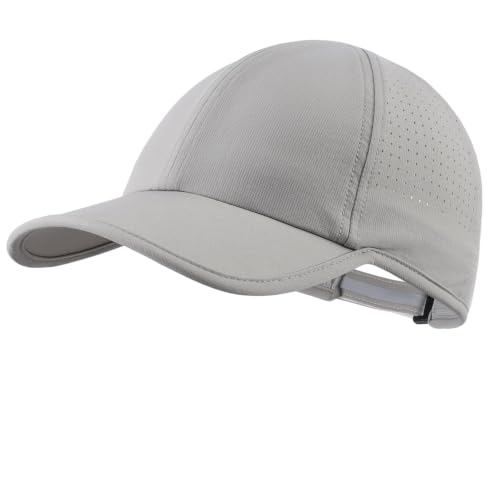 Home Prefer UPF50 Sun Hat for Men Women Reflective Water Repellent Quick Dry Baseball Cap Golf Running Outdoor Sport Hat - color: Light Grey, size: Large