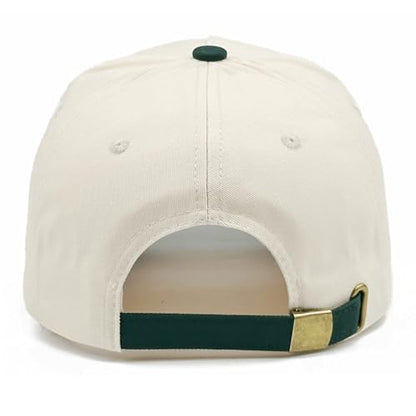 Embroidered Baseball Cap, Cotton Dad Hat, Fun & Heartfelt Stitching, Adjustable Casual Outdoor Hat for Men Women - color: Have a Day - Dark Green/Beige
