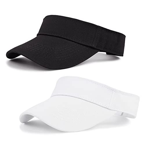 Zando 3.2" Structured Brim Visor Hats for Women, UPF 50+, Golf/Tennis - color: Black&white
