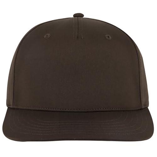 Ashen Fane Polyester Pro Style Structured High Profile Semi-Curved Bill Adjustable Snapback Hat - color: 5p - Dark Brown
