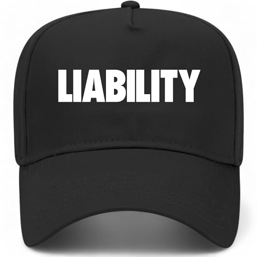 Liability Vintage Trucker Hat | Premium Snapback Baseball Hat for Men & Women - color: Black