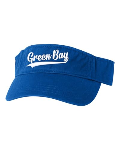 Go All Out City of Green Bay Wisconsin Fashion Script Bucket Ponytail Visor Embroidered Cap Dad Hat - color: Royal