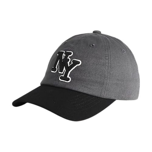 NY 3D Embroidered Dad Hat - New York Baseball Cap - color: Charcoal-black