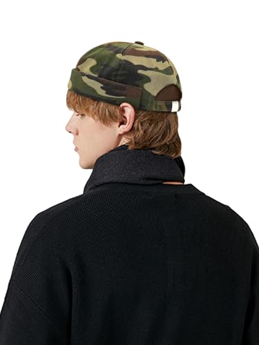 Dome Brimless Docker Cap Sailor Beanie Cap Visorless Hat for Men & Women - color: Camo