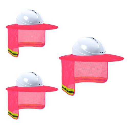 Hard Hat Sun Shade, High Vis Sun Visor Shade, Full Brim, Pink, 3PCS - color: 3 Packs Pink