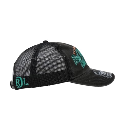 Red Dirt Hat Company Wildlife Hat | 5-Panel Western Adjustable Snapback Cap - color: Chicken Scratch - Black
