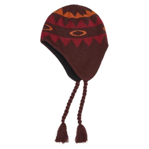Oakley Men's Nordic Earflap Beanie - color: Grenache Norway Pattern, size: Large