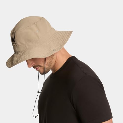 MISSION Cooling Bucket Hat - Unisex Wide-Brim Hat for Men & Women - Lightweight, Foldable & Durable - Cools Up to 2 Hours - color: Khaki