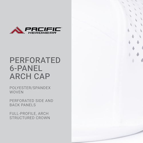 Pacific Headwear Perforated 6-Panel Arch Cap - color: White