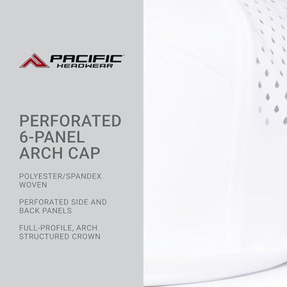 Pacific Headwear Perforated 6-Panel Arch Cap - color: White
