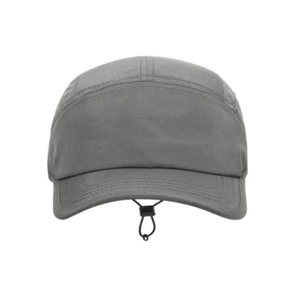5 Panel Hat, Quick Dry Baseball Cap, Drawstring Elastic Sport Cap for Running, Fishing - color: Gray