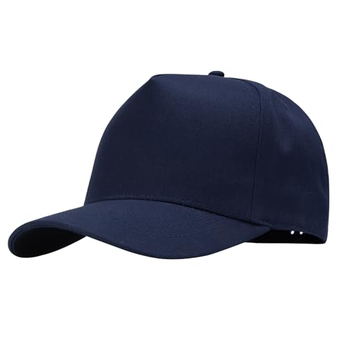 MEINICY Vintage Trendy Trucker Hat, 5-Panel Plain Snapback Hat - color: Navy