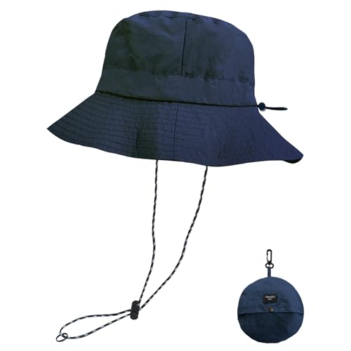 NPQQUAN Sun Bucket Hats for Woman Men Lightweight Sun Hat Packable Foldable - color: (Pure Blue)