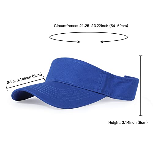 HH HOFNEN Sports Sun Visor Hats Cotton Adjustable Golf Caps for Men Women - color: #1b Dark Blue