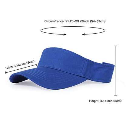 HH HOFNEN Sports Sun Visor Hats Cotton Adjustable Golf Caps for Men Women - color: #1b Dark Blue