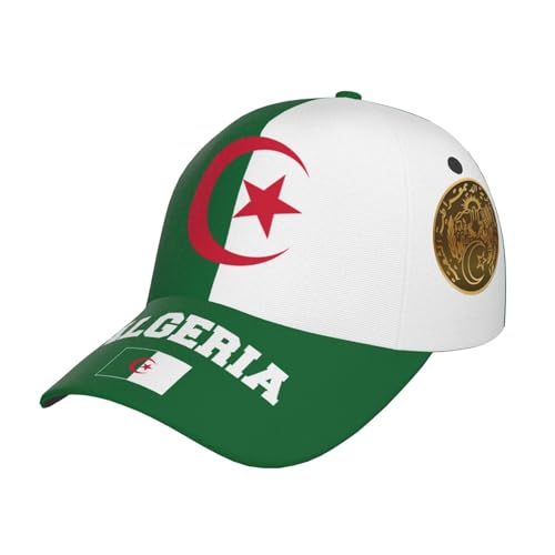 National Flags Baseball Cap for Men Women, Adjustable Trucker Hat Sun Visor Caps, Outdoor Dad Cap Patriotic Hat - color: Algerian Flag