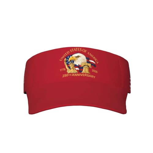 United States 250th Anniversary Hat USA Est 1776 America Patriotic Visor Cap Adjustable Sun Hat for Women Men Sports Beach - color: Black2