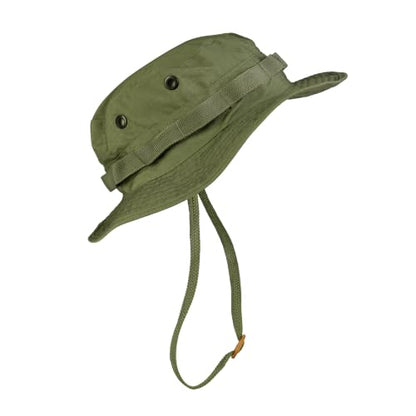 Mil-Tec Unisex Cotton Ripstop Boonie Hat - Durable Lightweight Tactical Outdoor Vented Wide Brim Hat w/Adjustable Chin Strap - color: Olive Drab, size: Medium
