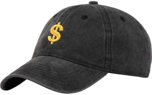 TSSGBL Vintage Cotton Washed Baseball Cap S to XXL Unstructured Low Profile Adjustable Distressed Dad Hat for Men Women - color: Black-$, size: Medium-Large