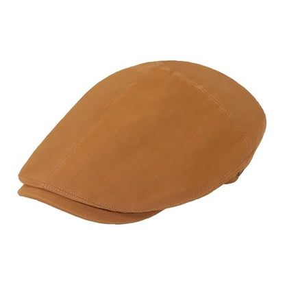 ZLYC Men Cotton Flat Cap Summer Scally Newsboy Beret Driver Hat - color: Solid Khaki