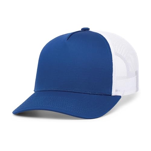 Pacific Headwear Unisex Adult Pacific Headwear 5-Panel Trucker Snapback Cap - color: Royal/White/Royal
