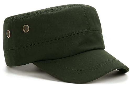 Unisex Basic Cadet Army Caps Everyday Military Style Hat - color: Army Green 1