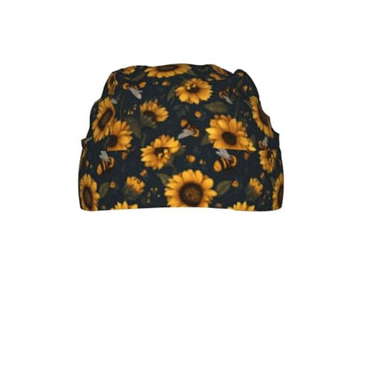 Adjustable Cycling Cap, Quick Dry Sports Bandana Skull Cap Helmet Liner - color: Flying Bees and Sunflowers