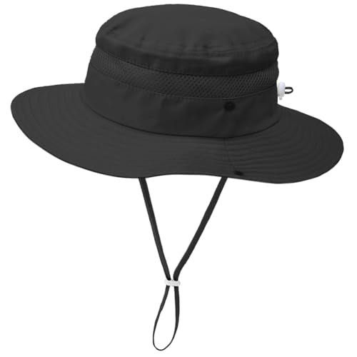 ZOORON Outdoor Kids Sun Hat UPF 50+ Quick Dry Bucket Hat for Boys Girls - color: 1pack-black