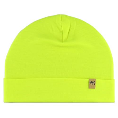 100% Merino Wool Cuff Beanie - Warm Winter Hat - Novelty Beanie - Toque - color: High Visibility