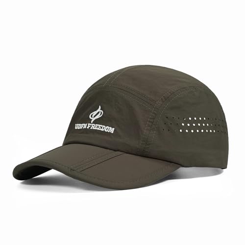 Clakllie Quick Dry 5 Panel Cap for Men Summer Folding Outdoor Hat Breathable Baseball Cap Unstructured Running Hiking Hats - color: Bs26zd01-taupe