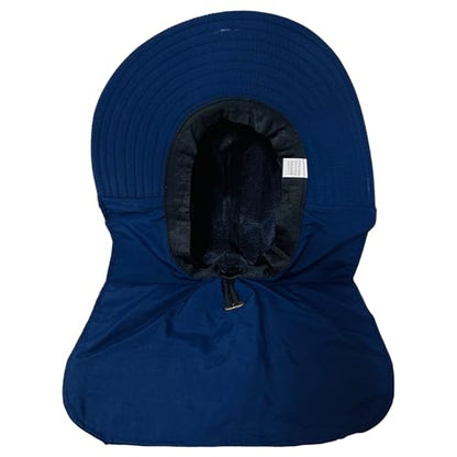 Packable and Adjustable Mesh Boonie Sun Hat with Neck Flap - color: Navy