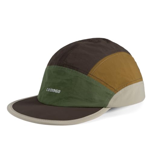 Clakllie Multicolor Short Brim Cap for Men Quick Dry 5 Panel Running Hat - color: Crsb09-brown/Armygreen