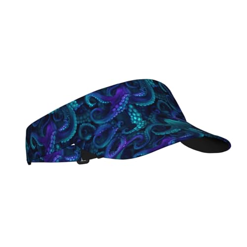 Sports Sun Visor Hat for Men Women, Adjustable Breathable Golf Tennis Cap - color: Octopus Tentacles Fantasy Style