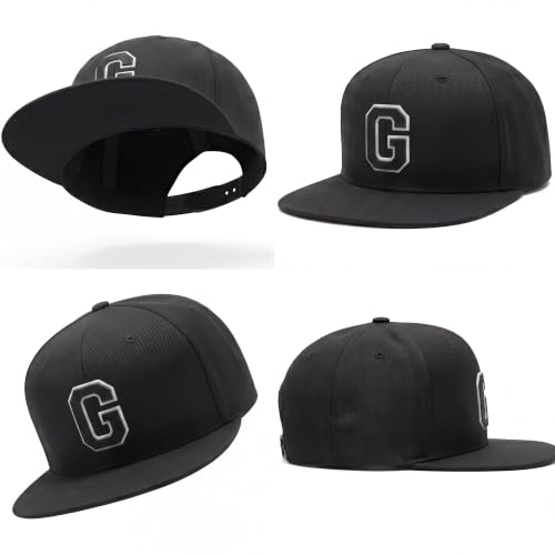 I&W Hatgear Mens 3D Silicone A-Z Patch Varsity Initial Letters Snapback Hat - color: Initial G