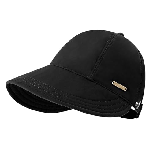 YAMEIZE Trendy Wide Brim Sun Hat - for Women Men Foldable Sun Hat Adjustable Quick Dry Beach Travel Sun Protection Outdoor - color: Black