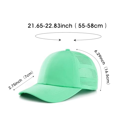 HH HOFNEN Women Quick Drying Baseball Cap Sun Hat Unstructured Golf Hat - color: #1 Mint+dark Pink