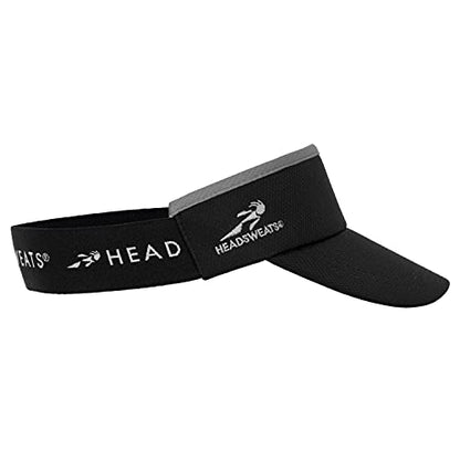 Headsweats Unisex Adult Lightweight Performance Running Sun Visor - color: Black and Grey