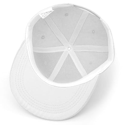 Snapback Hat Flat Bill Visor Hats Adjustable Hip Hop Baseball Cap for Women Men - color: White