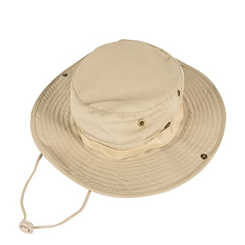 Sun Hats for Men Women Bucket Hat UPF 50+ Boonie Hat Foldable UV Protection Hiking Beach Fishing Summer Safari - color: 1pack-beige