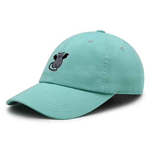 JPAK Bat-cat Premium Dad Hat Embroidered Cotton Baseball Cap Cat Kitty - color: Mint