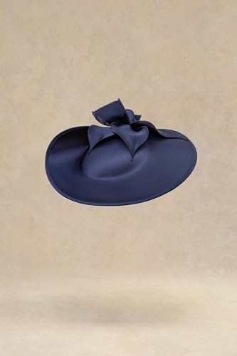 BABEYOND Derby Fascinators Hats for Women Wide Brim Tea Party Flower Hat - color: Navy Blue