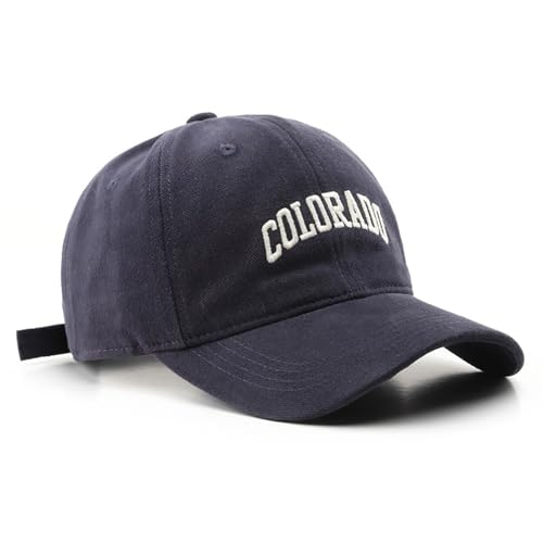 Colorado Hat Unisex Solid Color Baseball Cap Sun Hat for Men and Women - color: Navy Blue
