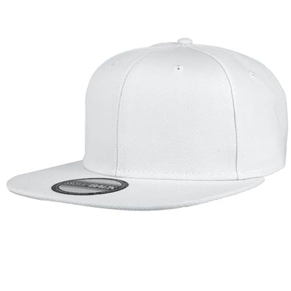 Gelante Plain Blank Flat Brim Adjustable Snapback Baseball Caps LOT 6 Pack - color: White