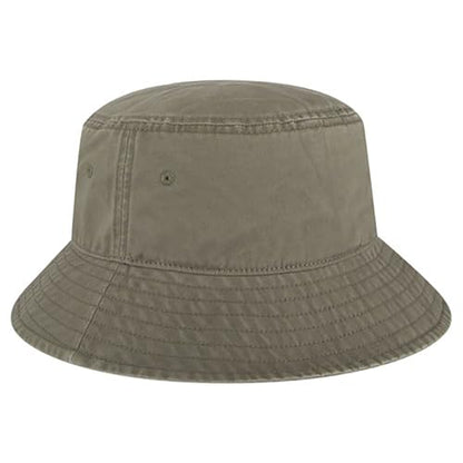 Ashen Fane Garment Washed Combed Cotton Twill Packable Lightweight Unisex Bucket Hat - color: Olive Green, size: Large