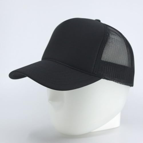 High Crown Foam Mesh Camouflage Tri-Color Oak Leaves Trucker Hat Baseball Cap - color: Black
