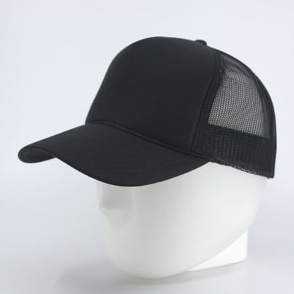 High Crown Foam Mesh Camouflage Tri-Color Oak Leaves Trucker Hat Baseball Cap - color: Black