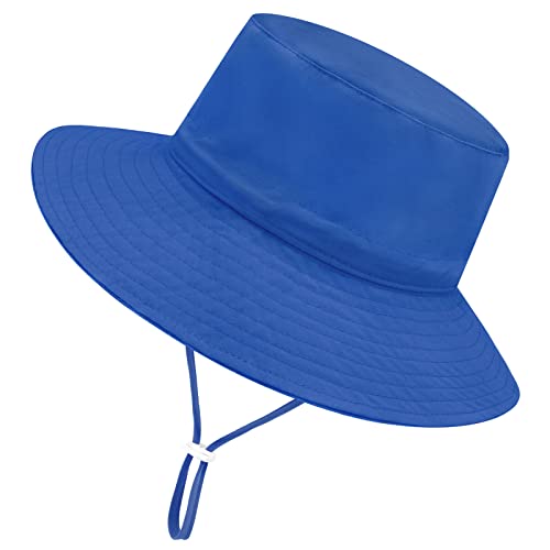 Sarfel Baby Sun Hat Summer Baby Boy Hats UPF 50+ Sun Protection Toddler Hat Bucket for Baby Girl Adjustable Kid Cap - color: Blue, size: 6-24 Months