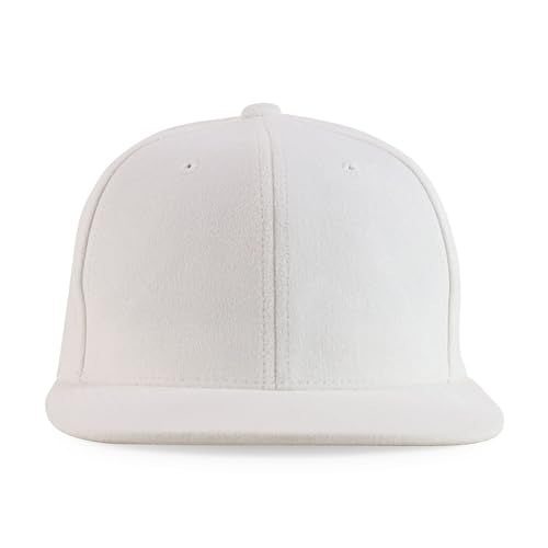 Trendy Apparel Shop Plain Suede Flat Bill Snapback Cap - color: White