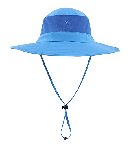 Home Prefer Outdoor UPF50+ Mesh Sun Hat Wide Brim Fishing Hat with Neck Flap Sun Hat for Men Women - color: Blue