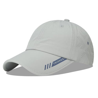 Croogo Quick Dry Running Hat Sun UPF 50+ Lightweight Baseball Cap for Men - color: Lightgray